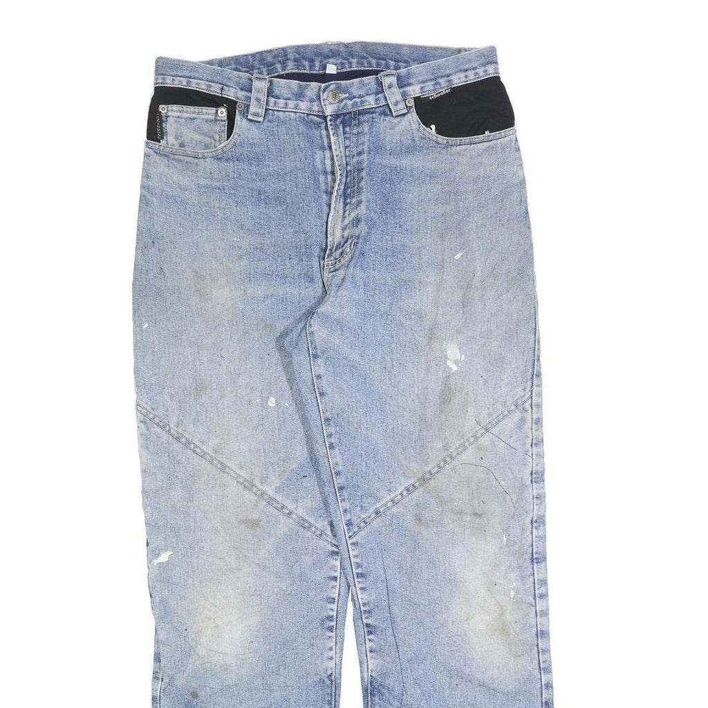 PETROL Mens Jeans Blue Regular Straight Denim Light W33 L32 Contrast Pockets