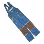 Boys Blue & Brown Cotton Blend Dungarees M W26 L25 Playwear Durable Adjustable