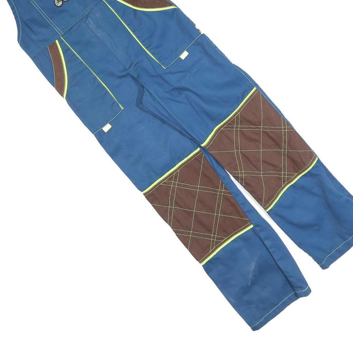 Boys Blue & Brown Cotton Blend Dungarees M W26 L25 Playwear Durable Adjustable