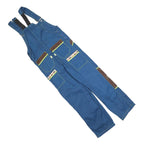 Boys Blue & Brown Cotton Blend Dungarees M W26 L25 Playwear Durable Adjustable