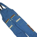 Boys Blue & Brown Cotton Blend Dungarees M W26 L25 Playwear Durable Adjustable
