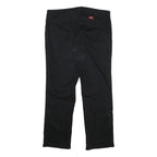 DICKIES Womens Black Regular Fit Straight Leg Trousers W36 L30 Cotton Blend Zip