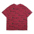 CHAMPION Mens Red & Orange Graphic T-Shirt XL Short Sleeve Crew Neck Logo Print