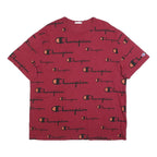 CHAMPION Mens Red & Orange Graphic T-Shirt XL Short Sleeve Crew Neck Logo Print