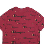 CHAMPION Mens Red & Orange Graphic T-Shirt XL Short Sleeve Crew Neck Logo Print
