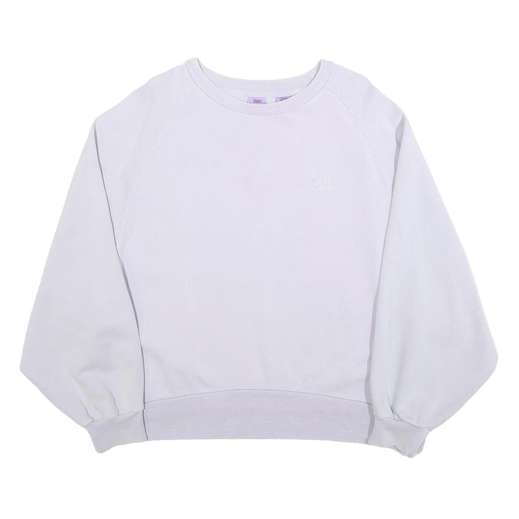 LEVI'S Womens White Crew Neck M Cotton Sweatshirt Casual Pullover