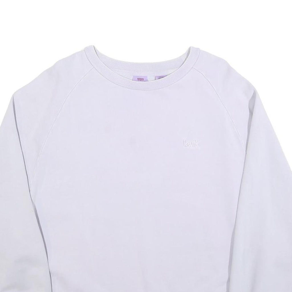 LEVI'S Womens White Crew Neck M Cotton Sweatshirt Casual Pullover