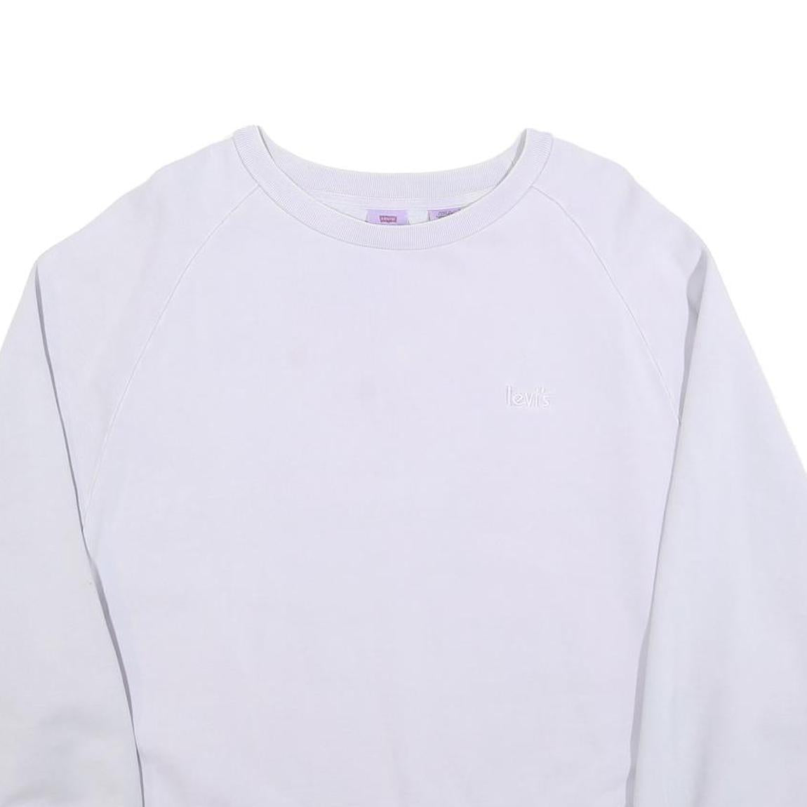 LEVI'S Womens White Crew Neck M Cotton Sweatshirt Casual Pullover