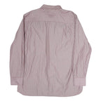 TOMMY HILFIGER Mens Red & White Stripe Button-Down Shirt XL Classic Cotton