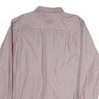 TOMMY HILFIGER Mens Red & White Stripe Button-Down Shirt XL Classic Cotton