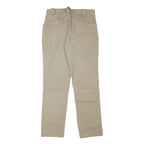 THE HERMIT Mens Cotton Blend Beige Regular Fit Straight Leg Trousers W29 L28