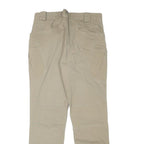 THE HERMIT Mens Cotton Blend Beige Regular Fit Straight Leg Trousers W29 L28