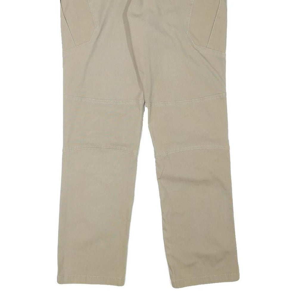 THE HERMIT Mens Cotton Blend Beige Regular Fit Straight Leg Trousers W29 L28