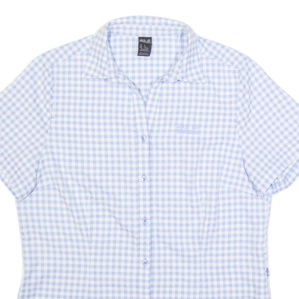 JACK WOLFSKIN Womens Shirt Blue Gingham UK 12