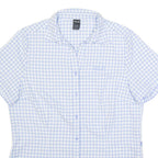 JACK WOLFSKIN Womens Shirt Blue Gingham UK 12