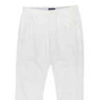 TOMMY HILFIGER Mens Cotton Blend White Regular Fit Trousers W38 L32 Casual
