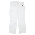 DICKIES Mens White Regular Fit Straight Leg Trousers W34 L31 Cotton Blend