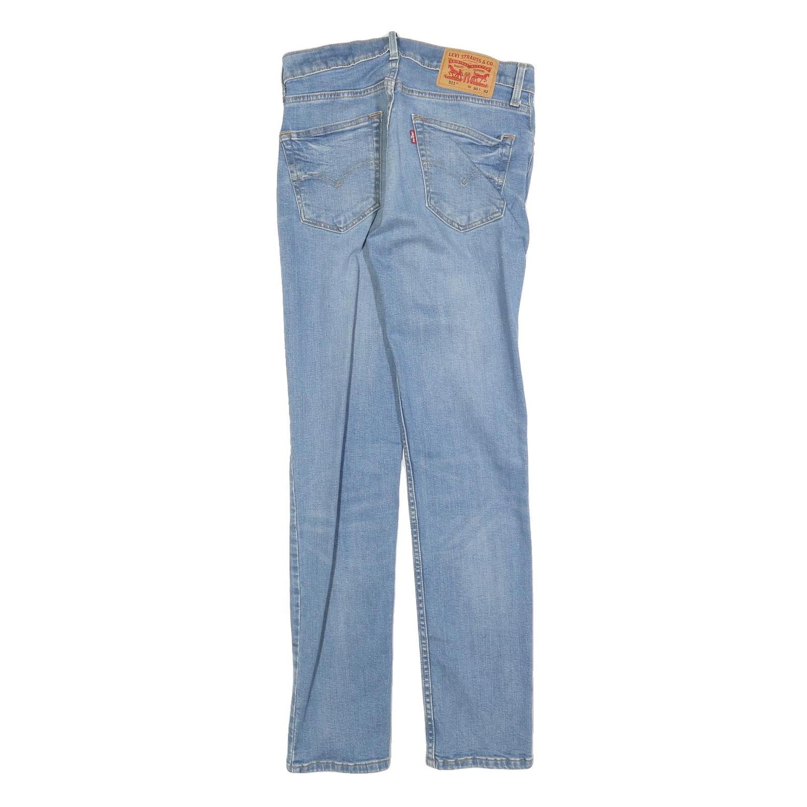 LEVI'S 511 Slim Mens Jeans Blue Slim Skinny Denim Light W30 L32 Authentic