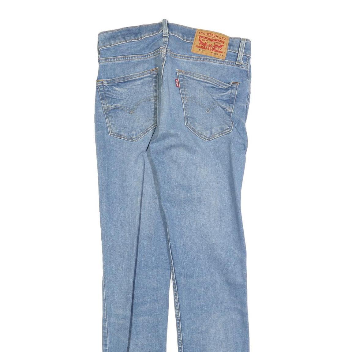 LEVI'S 511 Slim Mens Jeans Blue Slim Skinny Denim Light W30 L32 Authentic