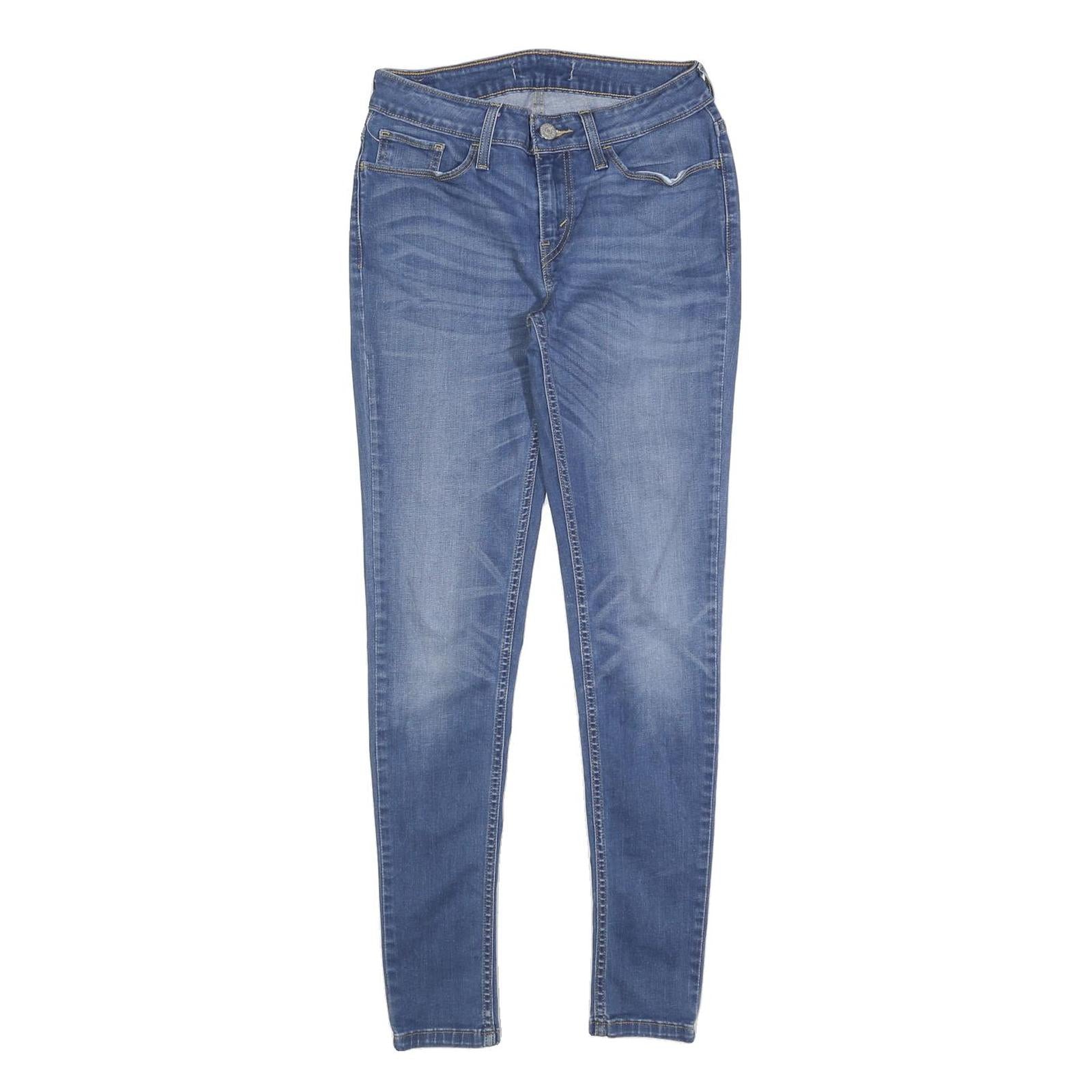 LEVI'S Womens Slim Blue Denim Jeans Cotton Blend Zip W28 L30 Classic Skinny Fit