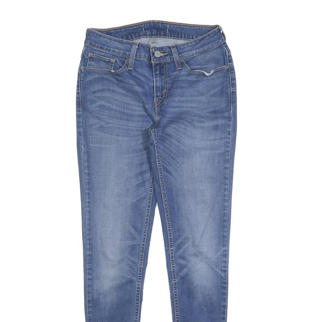 LEVI'S Womens Slim Blue Denim Jeans Cotton Blend Zip W28 L30 Classic Skinny Fit