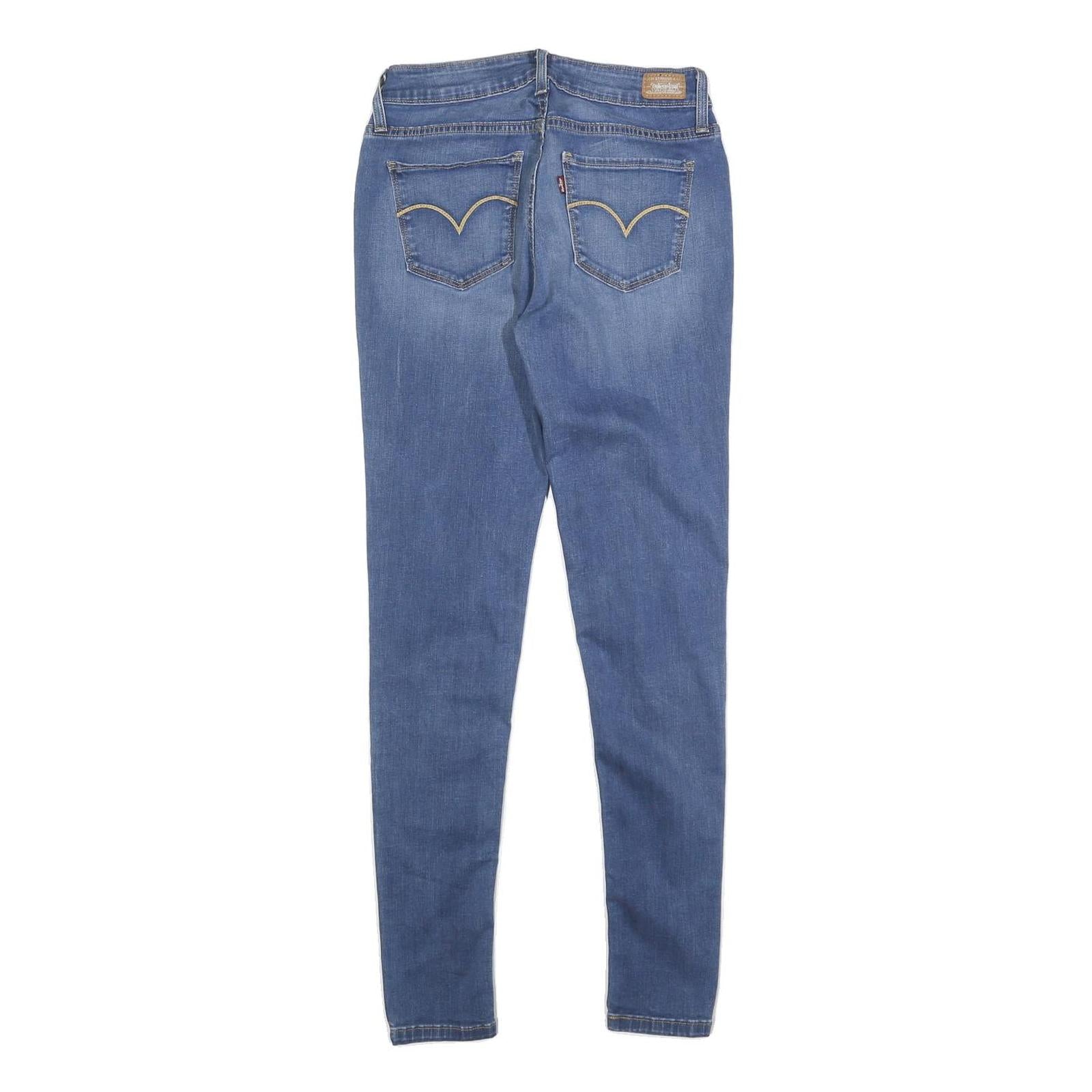 LEVI'S Womens Slim Blue Denim Jeans Cotton Blend Zip W28 L30 Classic Skinny Fit