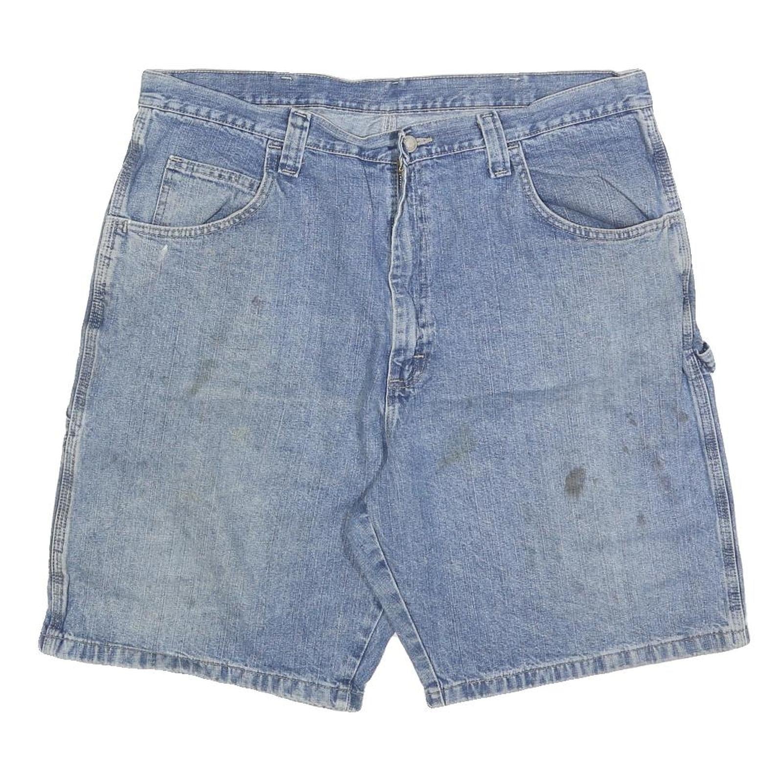 WRANGLER Mens Shorts Blue Denim Casual XL W38 Cotton Blend Workwear