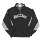 MAJESTIC Womens Black & Grey Rockies Zip Jacket L Polyester Blend Athletic