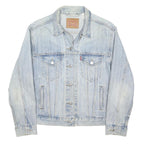 LEVI'S Womens Blue Denim Jacket M Cotton Blend Button Casual Outerwear