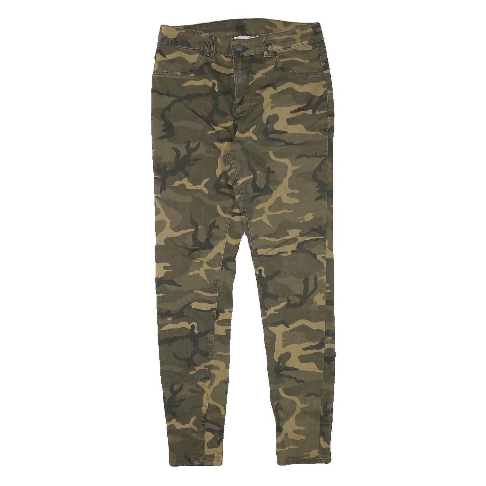 CLOCKHOUSE Womens Cotton Blend Camouflage Slim Skinny Trousers W28 L29 Casual