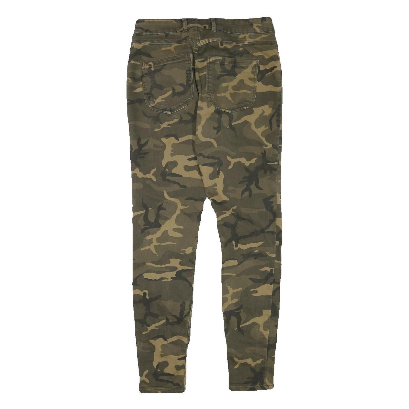 CLOCKHOUSE Womens Cotton Blend Camouflage Slim Skinny Trousers W28 L29 Casual