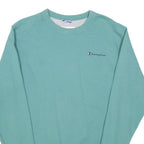 CHAMPION Mens Green Crew Neck S Cotton Blend Pullover Sweatshirt S Logo