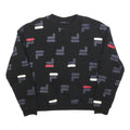 FILA Womens Black Crew Neck M Cotton Blend Sweatshirt All Over Logo Print