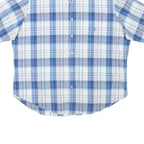 NAUTICA Mens Blue & White Check Short Sleeve Shirt 2XL Cotton Blend Casual