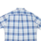 NAUTICA Mens Blue & White Check Short Sleeve Shirt 2XL Cotton Blend Casual