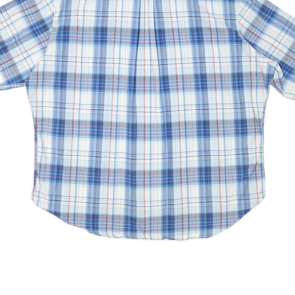 NAUTICA Mens Blue & White Check Short Sleeve Shirt 2XL Cotton Blend Casual