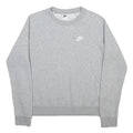 NIKE Womens Grey Crew Neck Sweatshirt S Lightweight Cotton Blend Casual Pullover