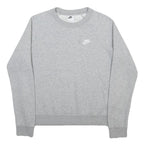 NIKE Womens Grey Crew Neck Sweatshirt S Lightweight Cotton Blend Casual Pullover