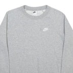 NIKE Womens Grey Crew Neck Sweatshirt S Lightweight Cotton Blend Casual Pullover