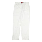LEVI'S Womens Cotton White Regular Straight Trousers W30 L31 Classic Zip Pocket