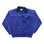 REEBOK Mens Blue & Black Track Jacket L Polyester Plain Zip Athletic Sport