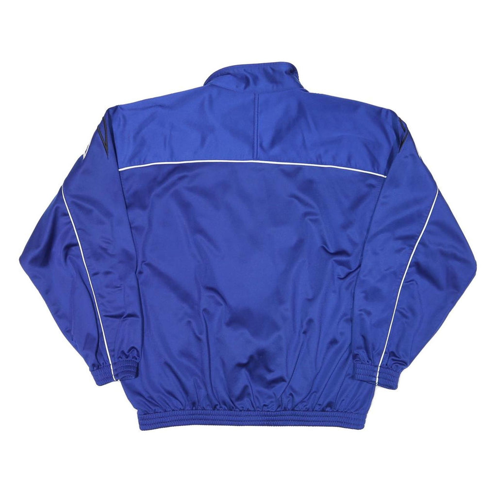 REEBOK Mens Blue & Black Track Jacket L Polyester Plain Zip Athletic Sport