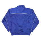 REEBOK Mens Blue & Black Track Jacket L Polyester Plain Zip Athletic Sport