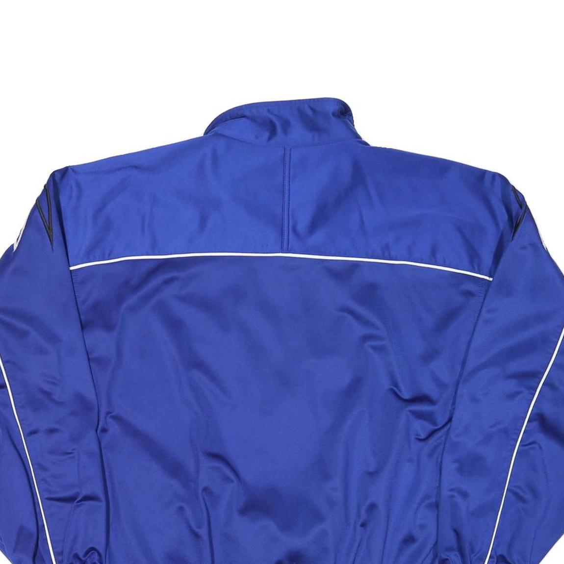 REEBOK Mens Blue & Black Track Jacket L Polyester Plain Zip Athletic Sport