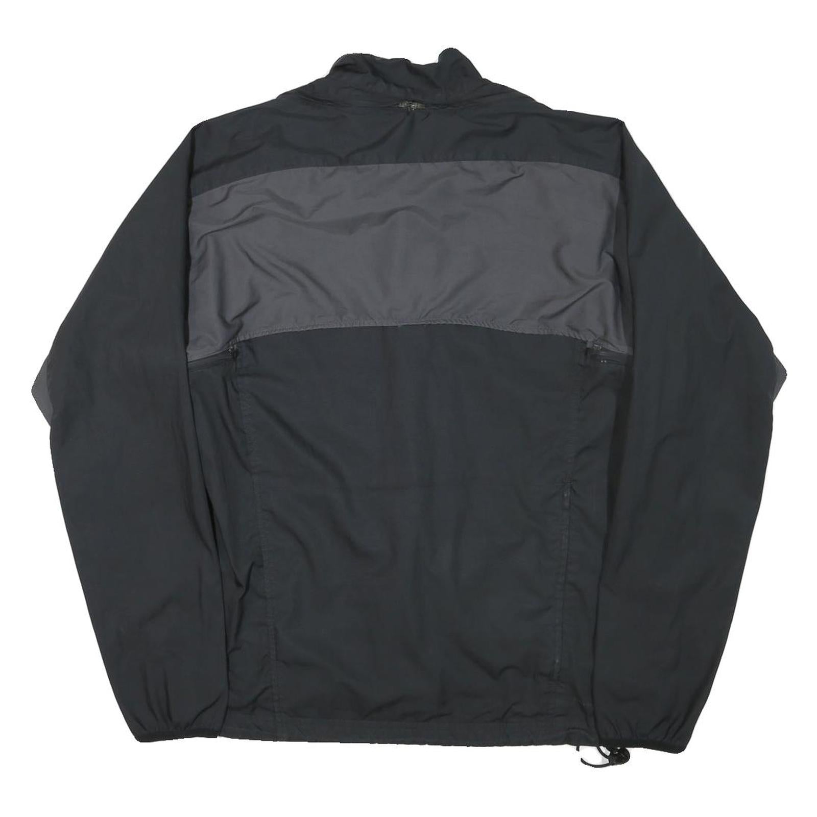 NIKE Mens Black & Grey Lightweight Zip Jacket L Polyester Blend Plain