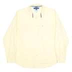 TOMMY HILFIGER Mens Cream Shirts L Button Down Long Sleeve Classic Cotton Shirt