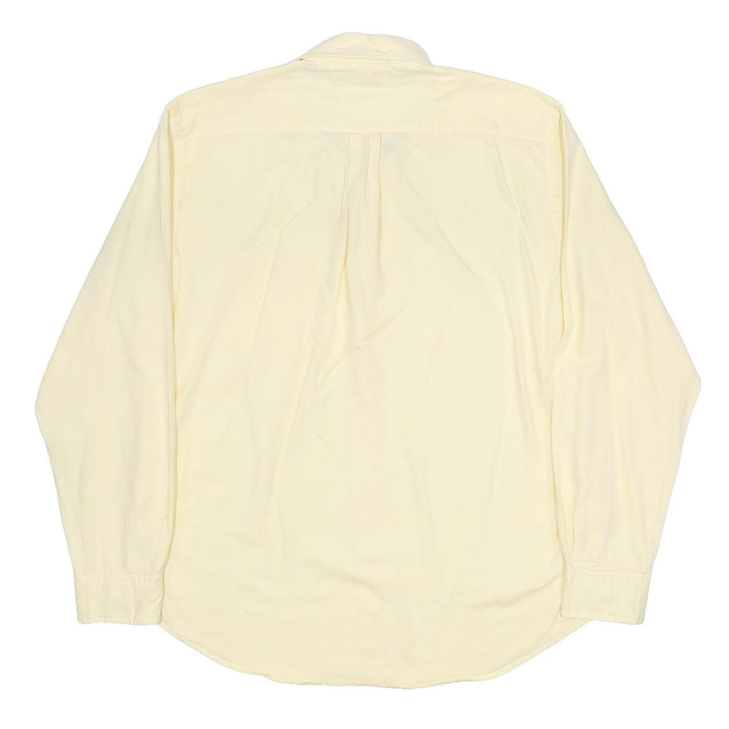 TOMMY HILFIGER Mens Cream Shirts L Button Down Long Sleeve Classic Cotton Shirt