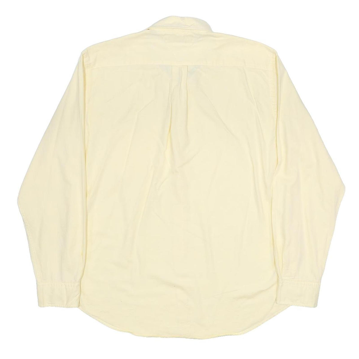 TOMMY HILFIGER Mens Cream Shirts L Button Down Long Sleeve Classic Cotton Shirt
