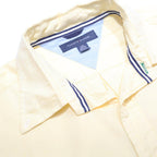 TOMMY HILFIGER Mens Cream Shirts L Button Down Long Sleeve Classic Cotton Shirt