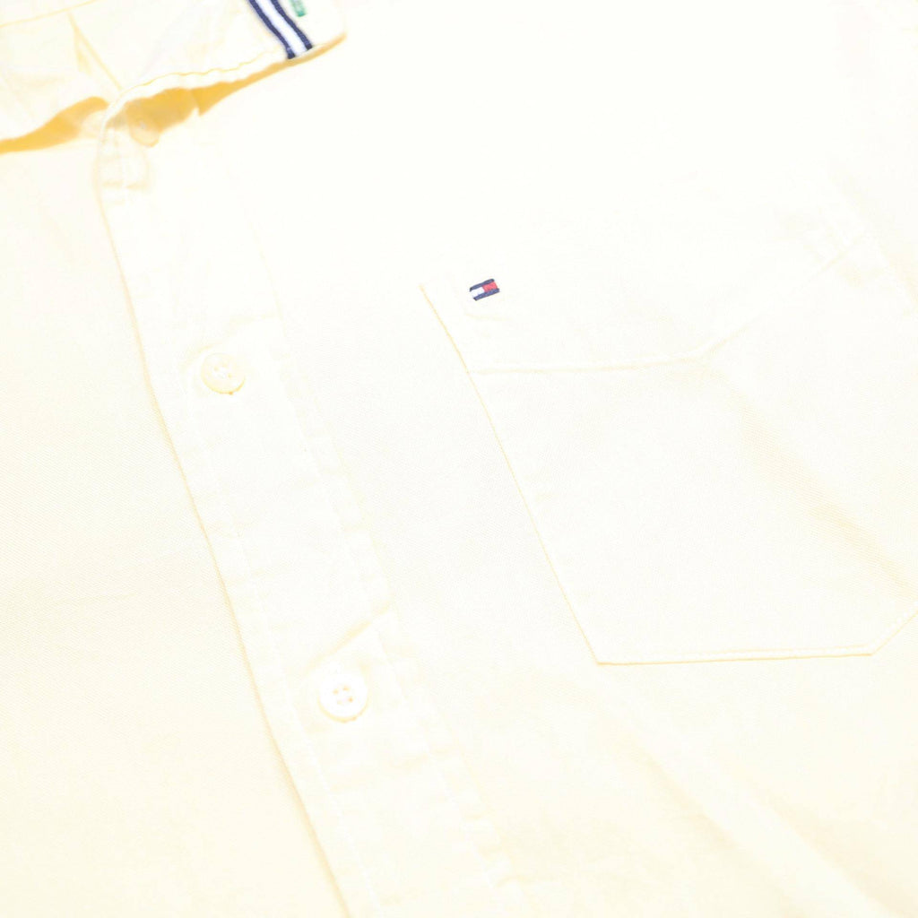 TOMMY HILFIGER Mens Cream Shirts L Button Down Long Sleeve Classic Cotton Shirt